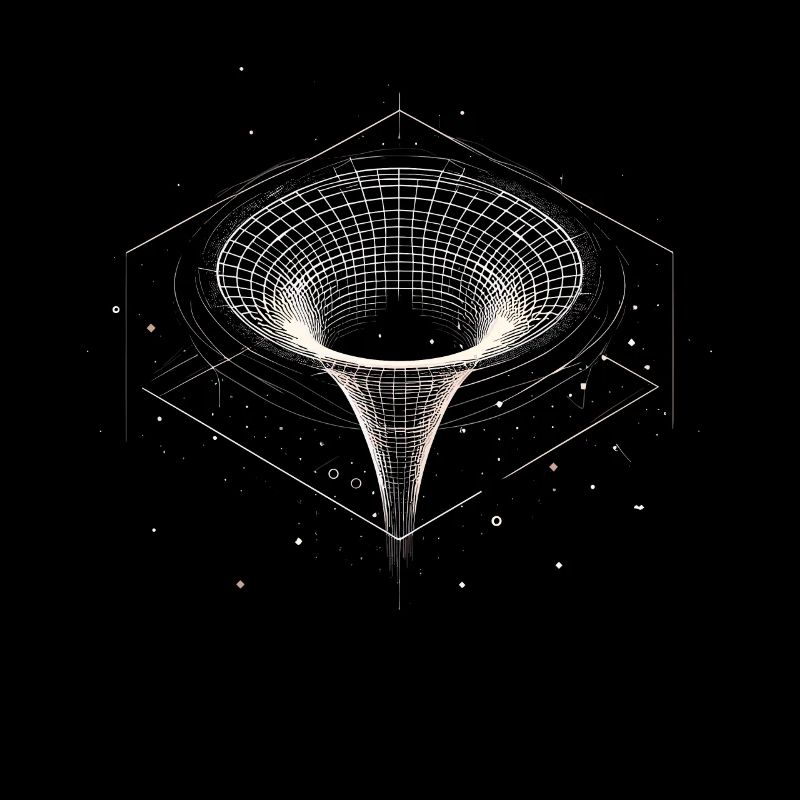 Entonnoir de trou noir dans l’espace