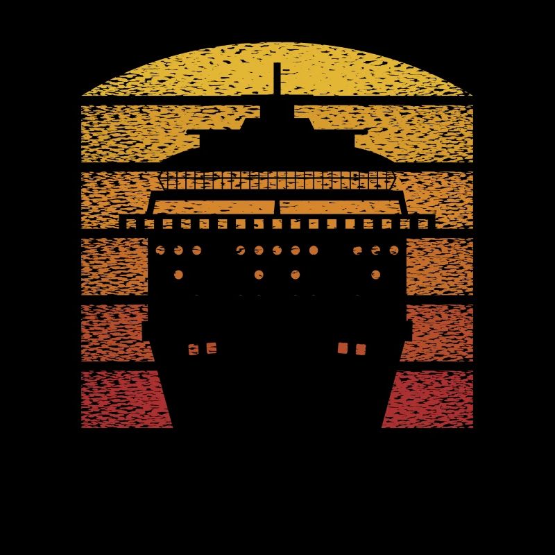 Croisière coucher de soleil Rétro Graphique