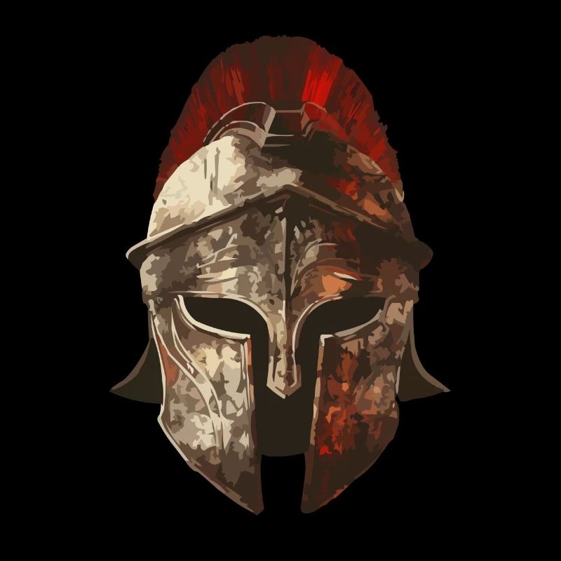Ancient Roman Warrior Helmet with Red Feather