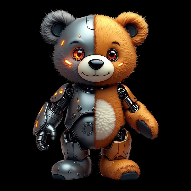 Lustige Roboter Tech Teddybär Cyborg Tier Bär