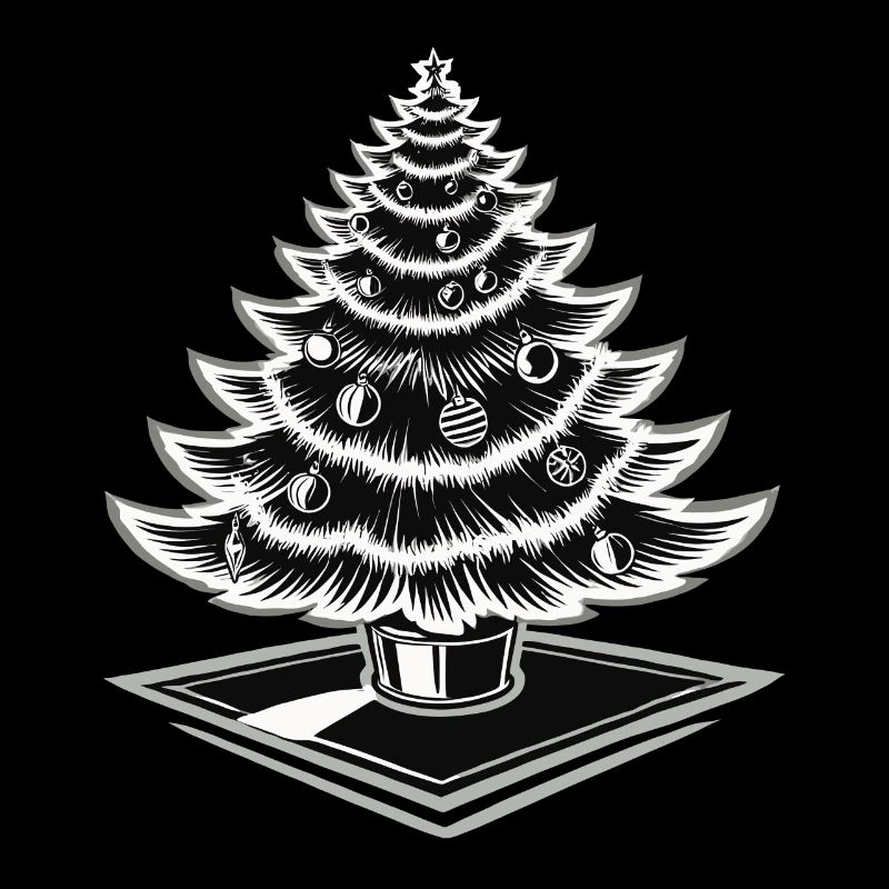Christmas tree with baubles for festive