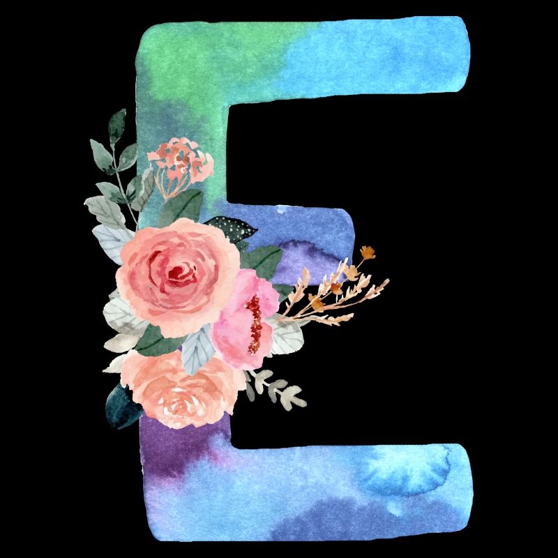 Buchstabe E Aquarell