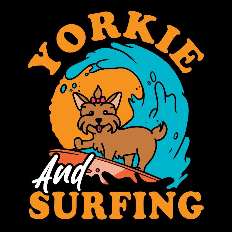 Surf Yorkie, Attraper Des Vagues, Mignon