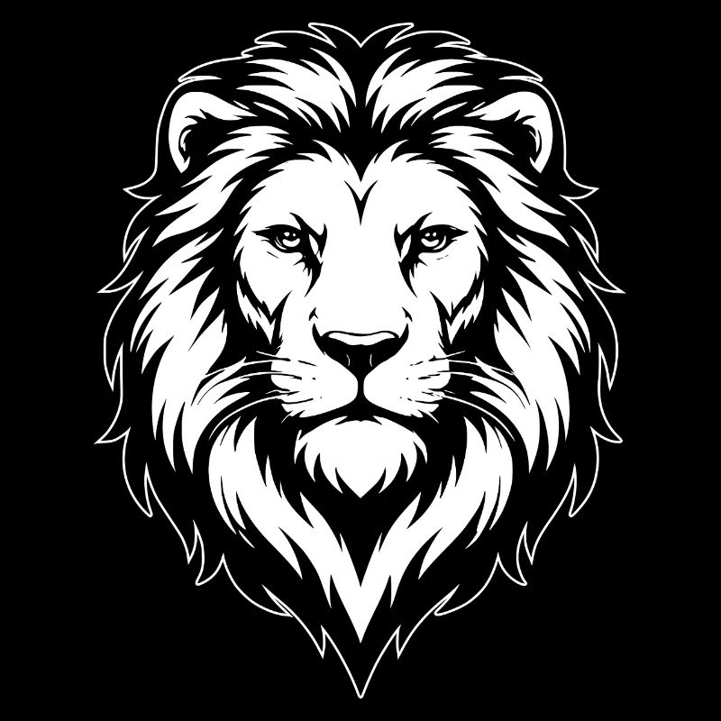 Löwe Design llustration schwarzweiß