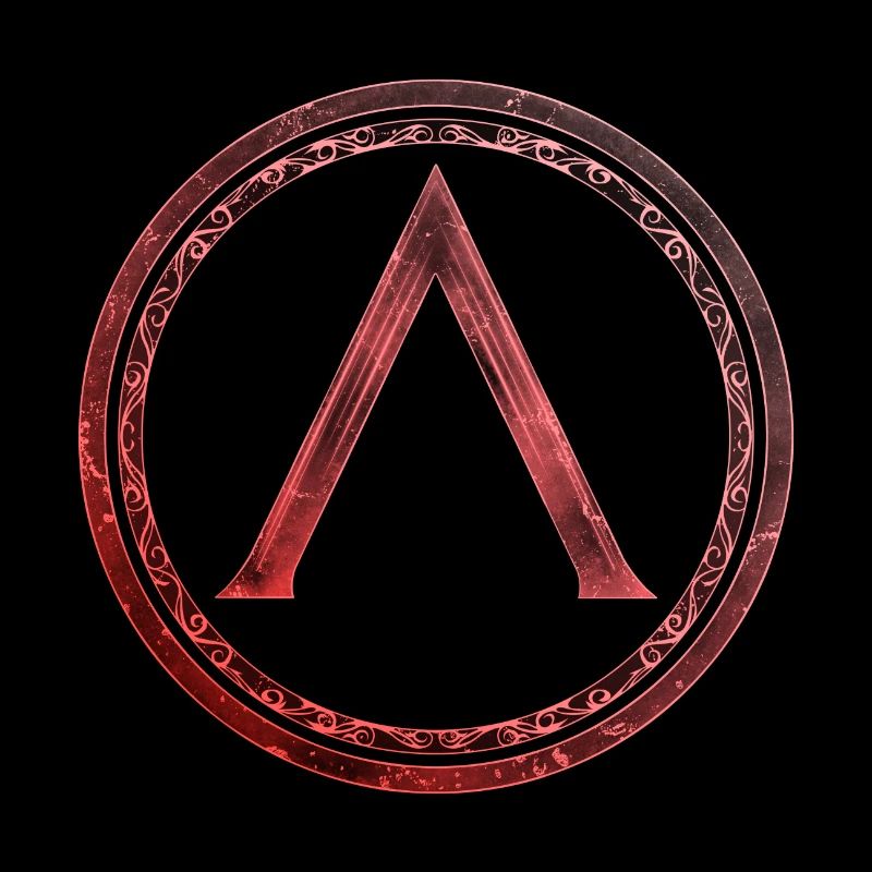 Simbolo di Sparta Lambda Celtico rosso fuoco