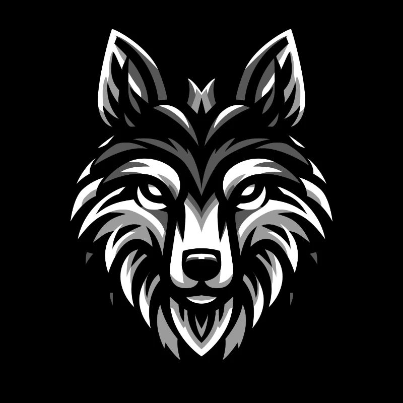 Conception de tête de loup gris