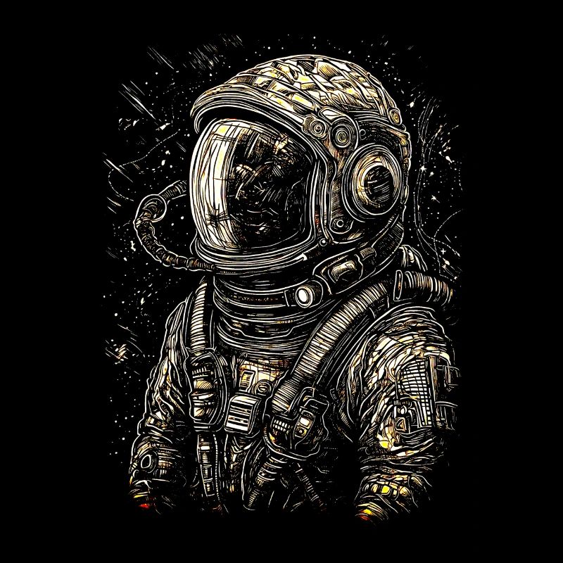 Astronaut in retro look