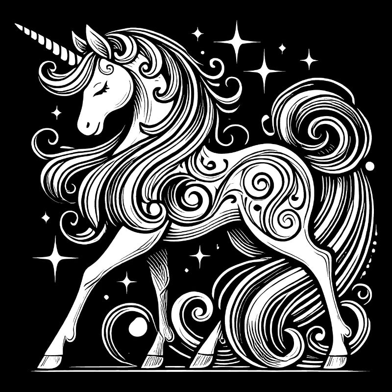 Elegante weiße Einhorn-Silhouette