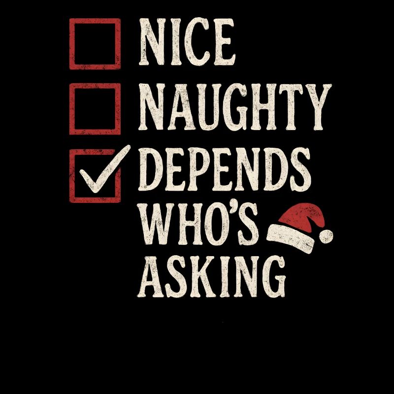 Weihnachtscheckliste Nice Naughty Depends Xmas