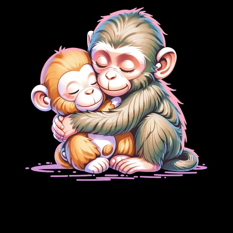 Duo de Singes Câlins