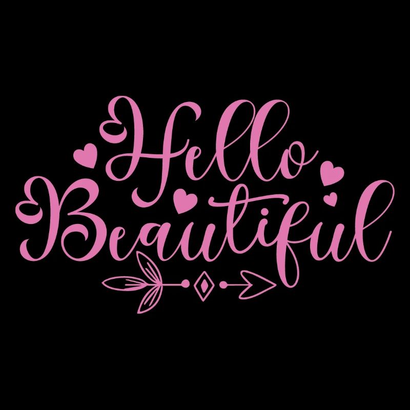 Hello Beautiful Script Hearts