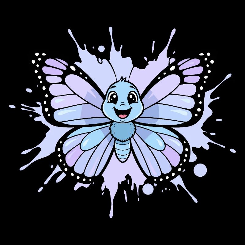 Blauer Schmetterling Spritzkunst