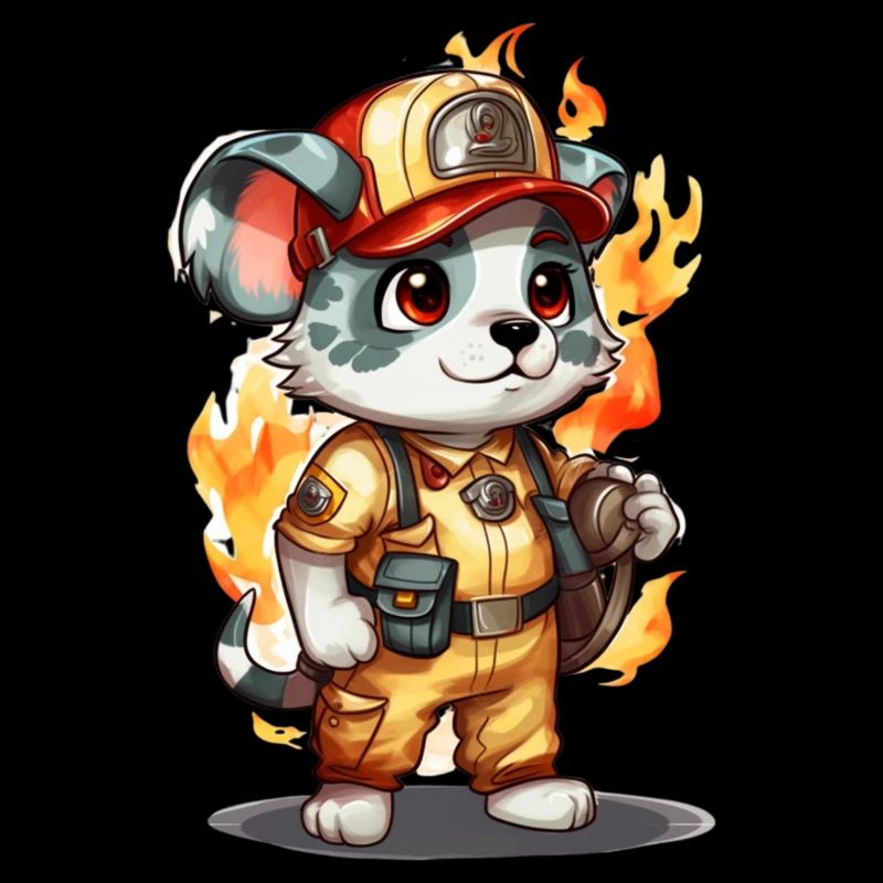 Firefighter cute pet, animals