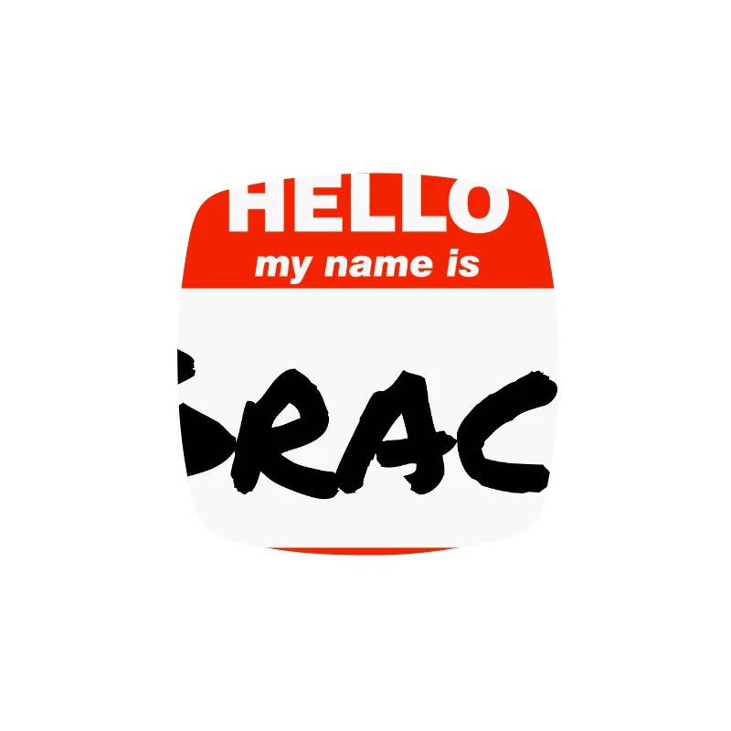 Hello My Name Is Grace Label Name Tag