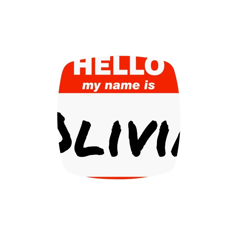 Hello My Name Is Olivia Label Name Tag