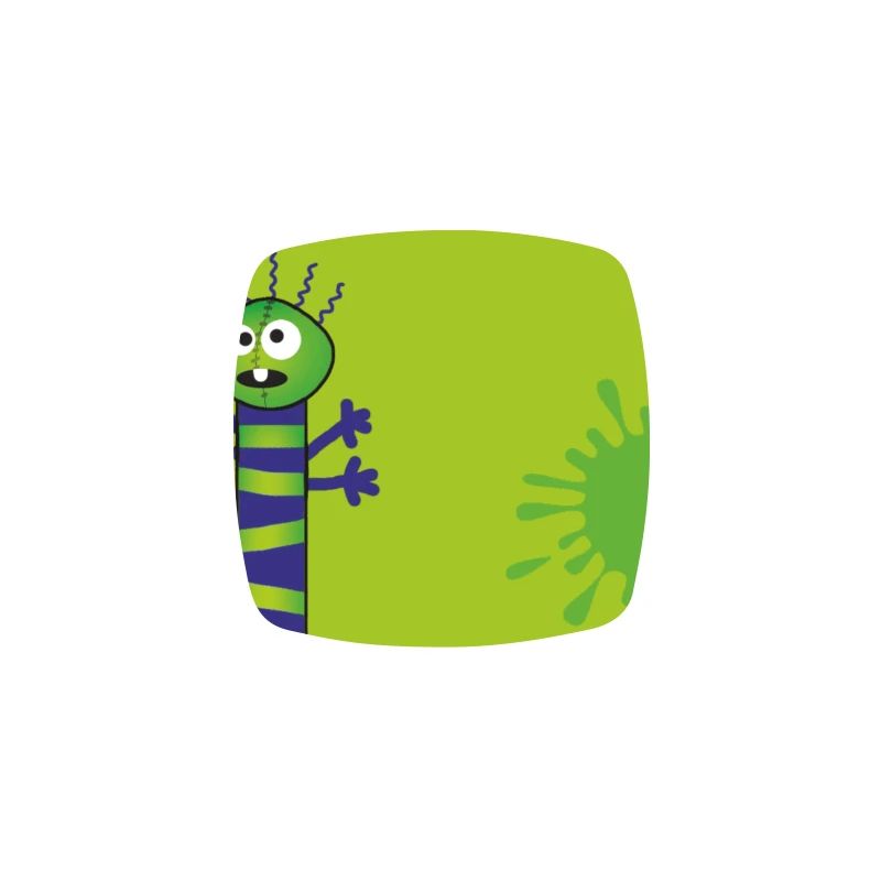 Monstre long et mince et éclaboussures de couleur - Vert Bleu