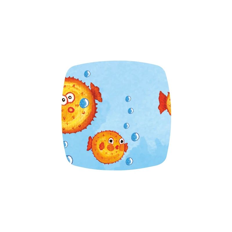 Pisces - Funny Orange Puffer Fish with Air Bubbles
