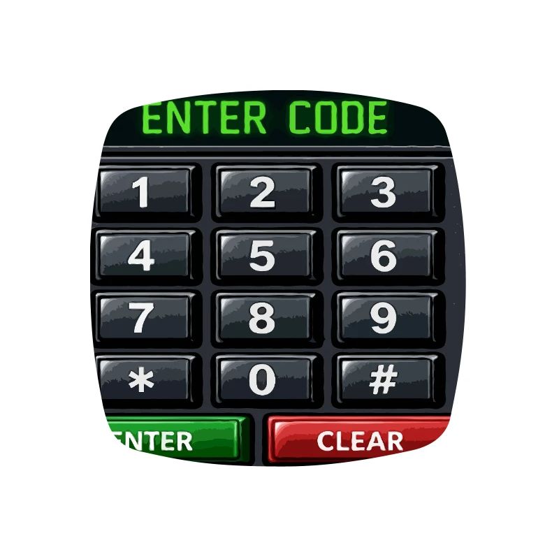 Entrée du code Clavier néon