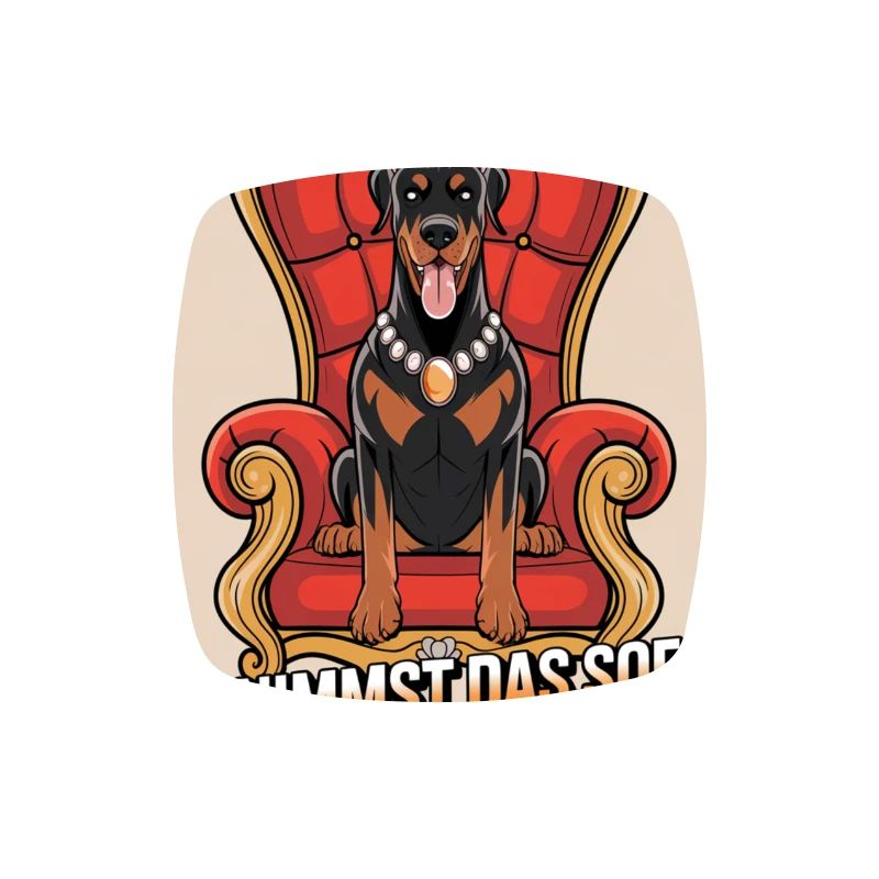 Dobermann Du nimmst das Sofa ich den Thron Hund
