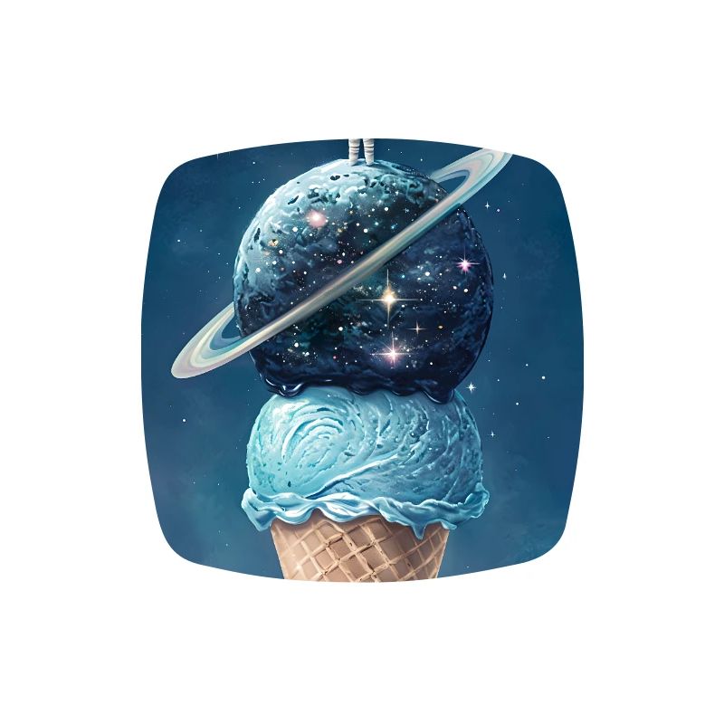 Glace spatiale et astronaute au sommet