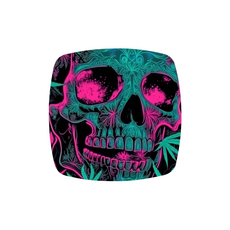 Neon-Skull mit Cannabisblatt-Pattern