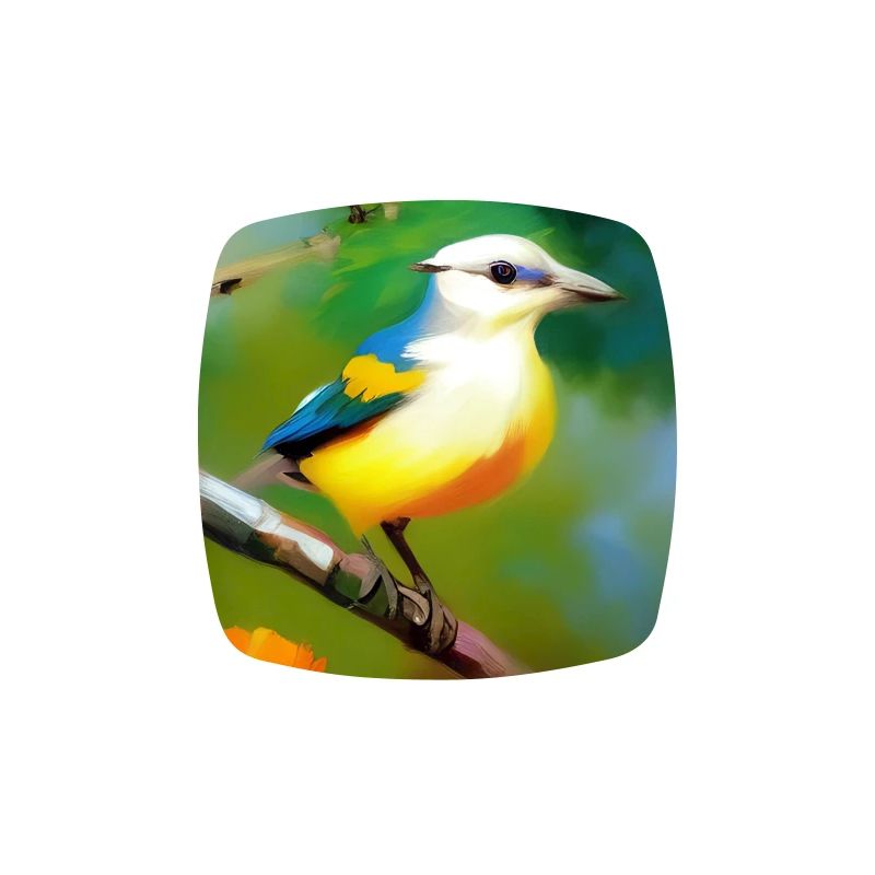 Oiseau sur branche avec fleurs