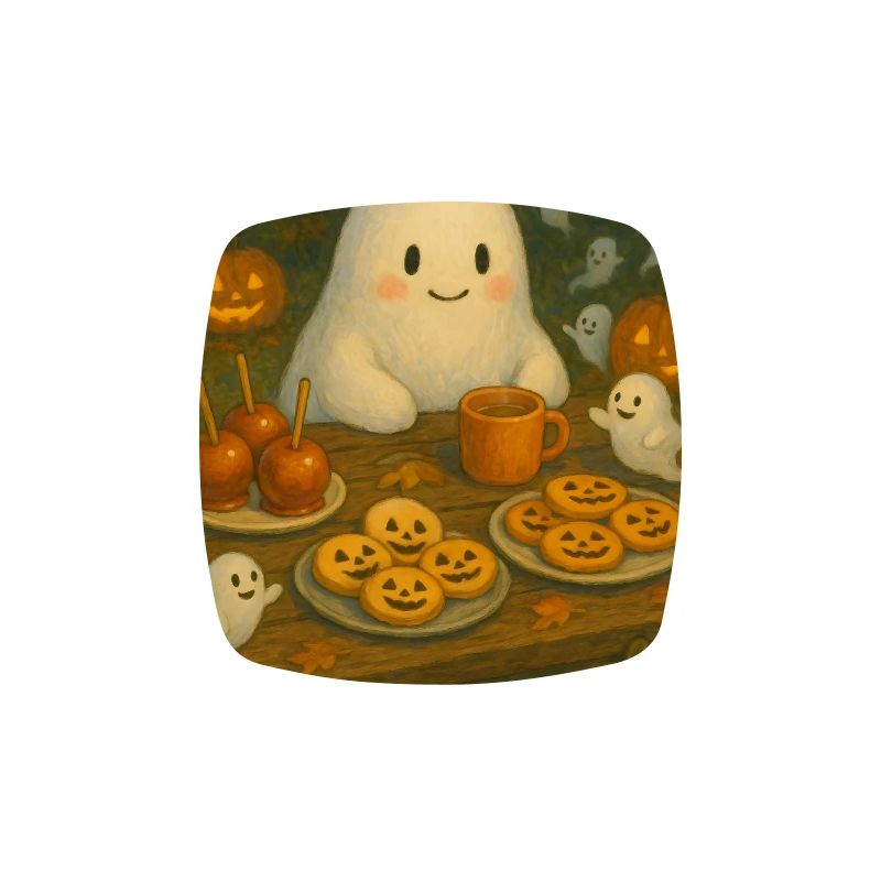 Fantôme mignon avec des biscuits