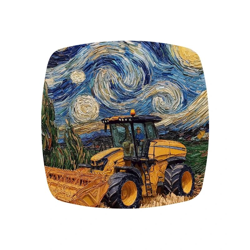 moissonneuse-batteuse fermier style van gogh étoilé