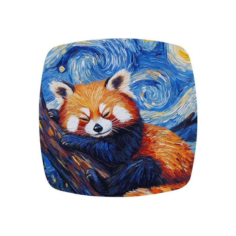 Red Panda Bear Van Gogh Style Starry Night