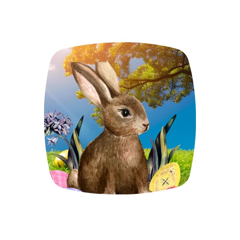 Spring Easter bunny with Easter eggs