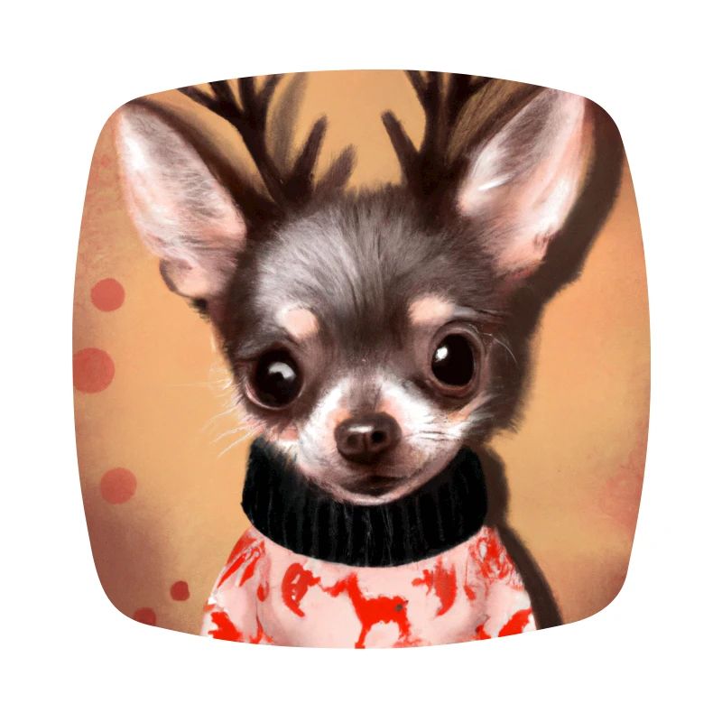 Doux heureux, chien Chihuahua dans un pull de Noël