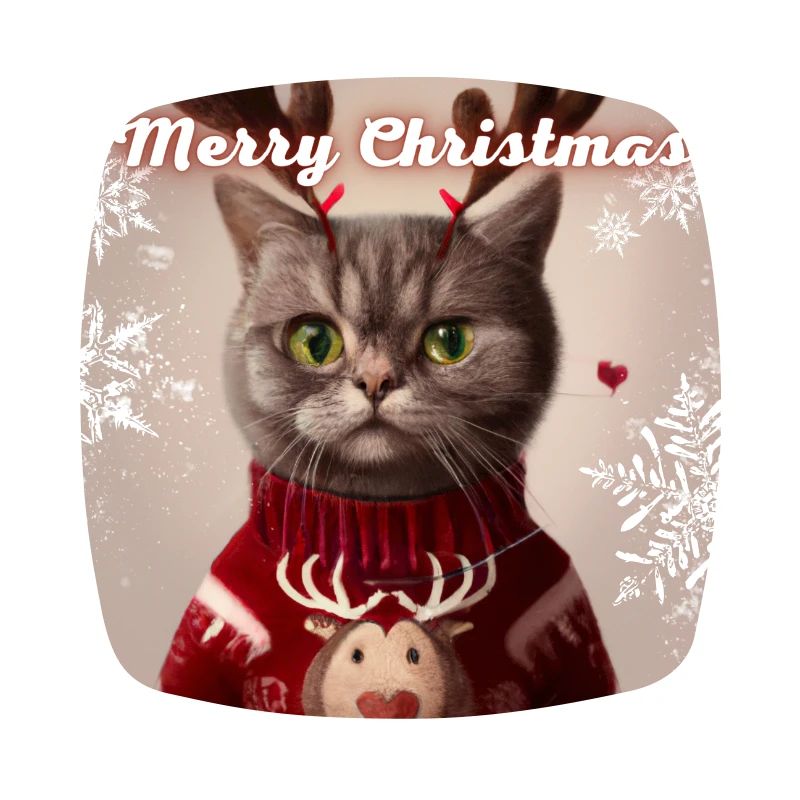 Doux chat britannique dans un pull de Noël.