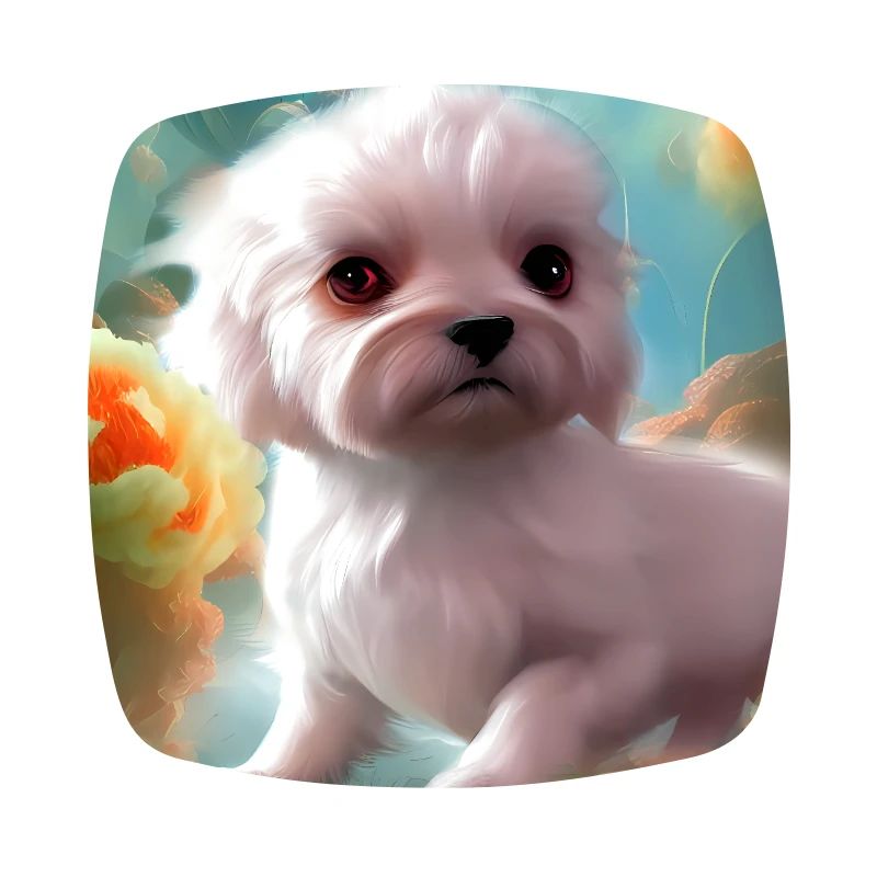 Chiot mignon avec des fleurs