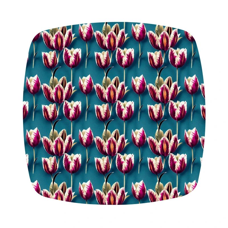 Red White Tulips Pattern Holland Flower Spring