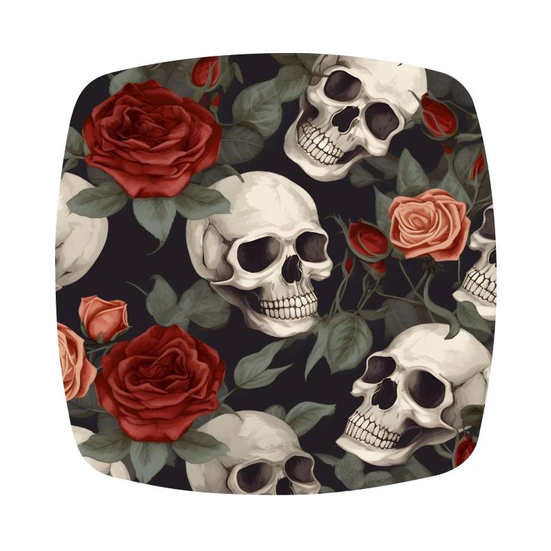 Totenköpfe & Rote Rosen Muster Dunkel Elegant Gothic