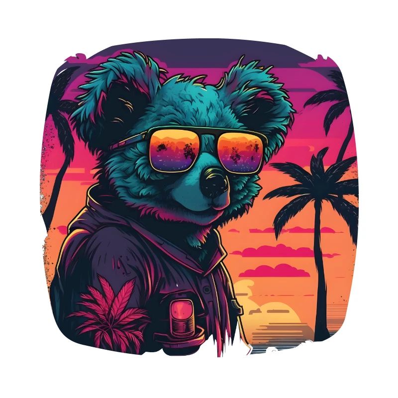 Synthwave Koala Sunset