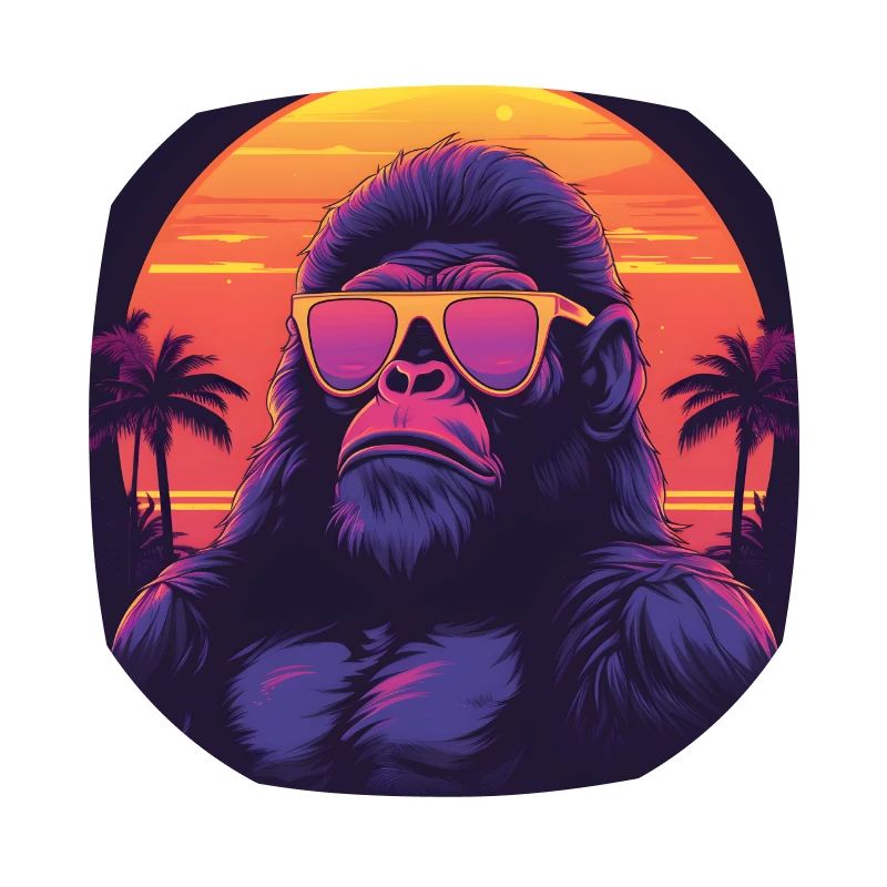 Synthwave gorilla Sunset