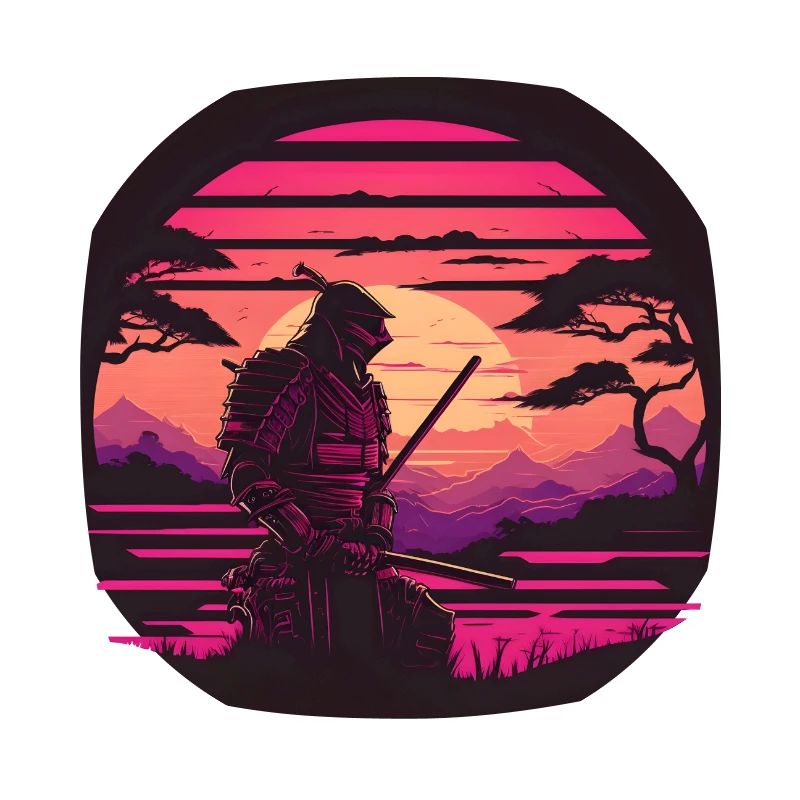 Synthwave Samurai avec katana