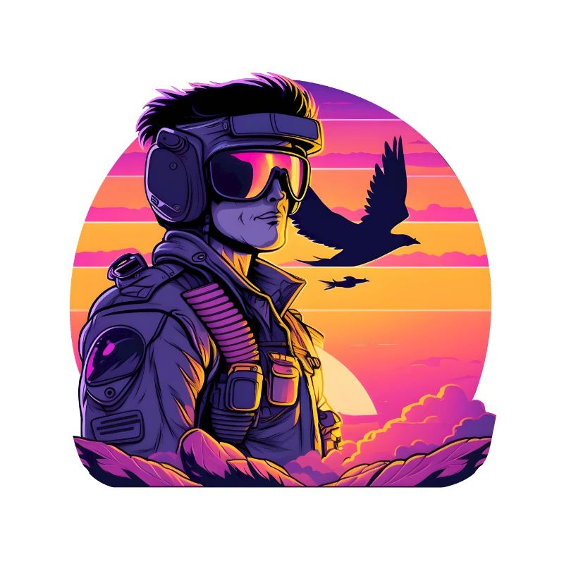 Synthwave Air-force Pilot