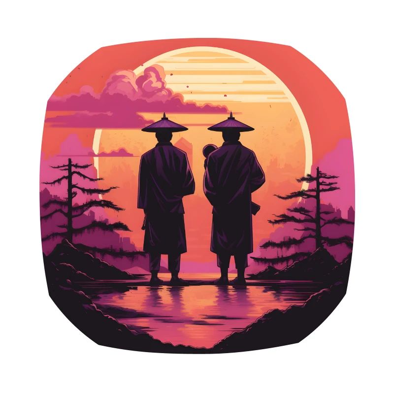 Synthwave japan traditional men