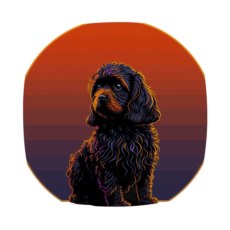 Cavapoo retro sunset