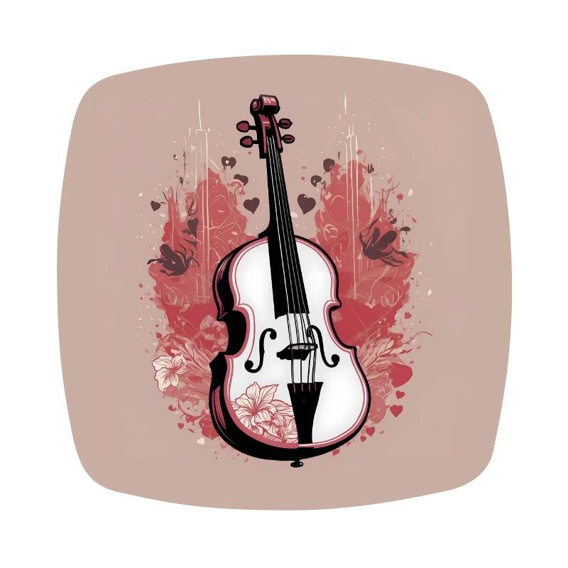 Violon décoratif graphique violon graphique floral