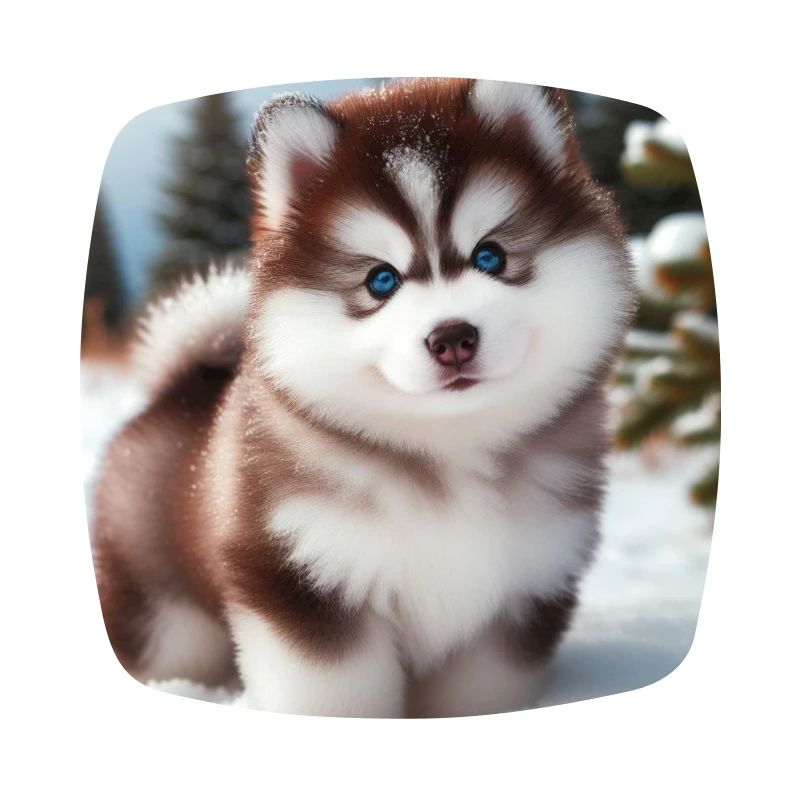 Chiot husky sibérien dans la neige