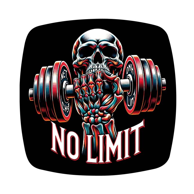 Crâne de musculation No Limit Workout avec haltère