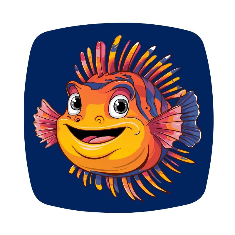 Laughing funny lionfish coral fish