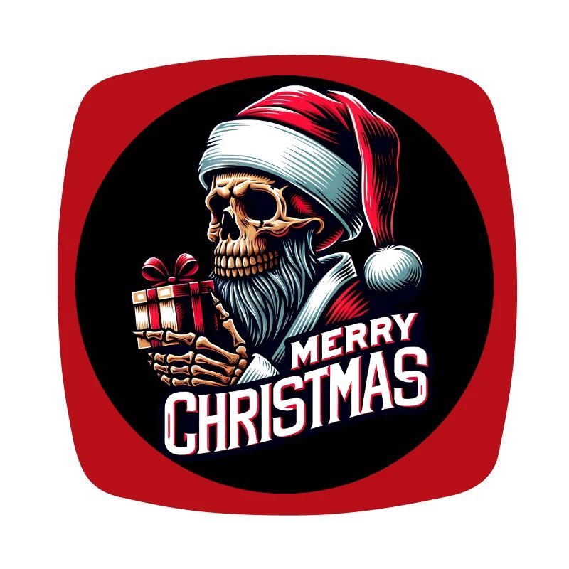 Weihnachtsmann Skull mit Päckchen