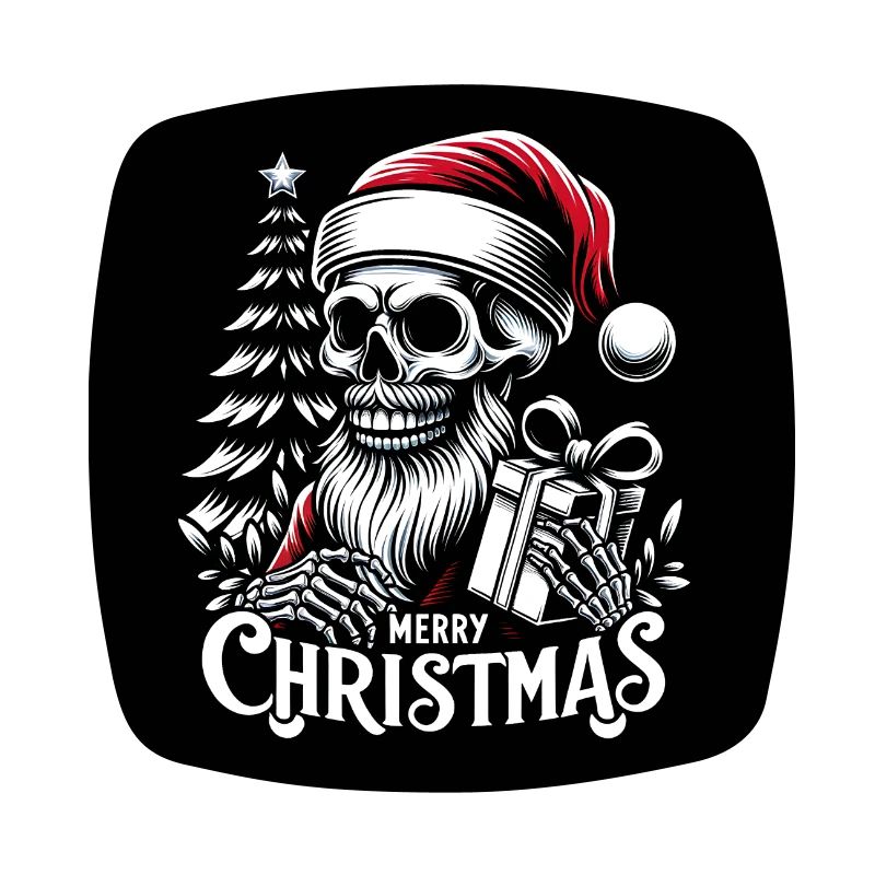 Christmas Skull mit Weihnachtskugeln