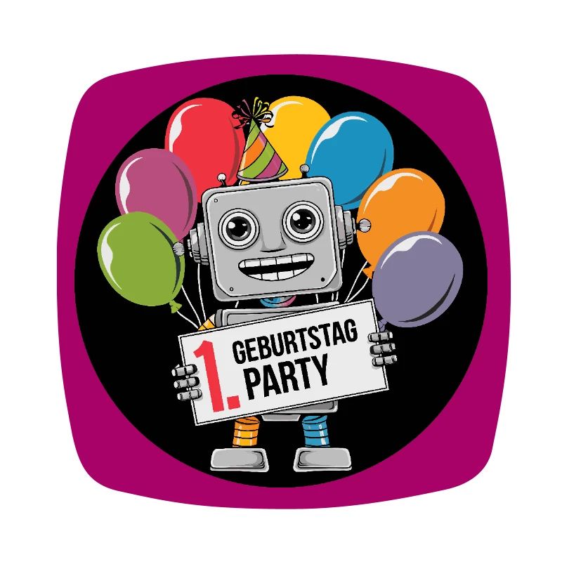 Ich bin 1 Jahr erster Geburtstag mit Roboter