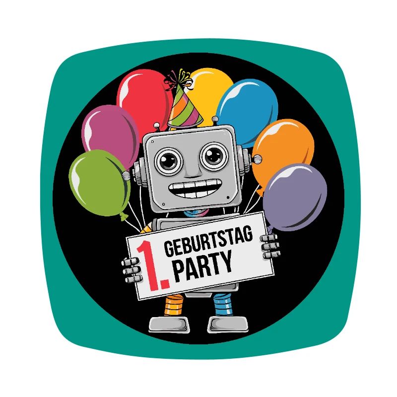 Ich bin 1 Jahr erster Geburtstag mit Roboter