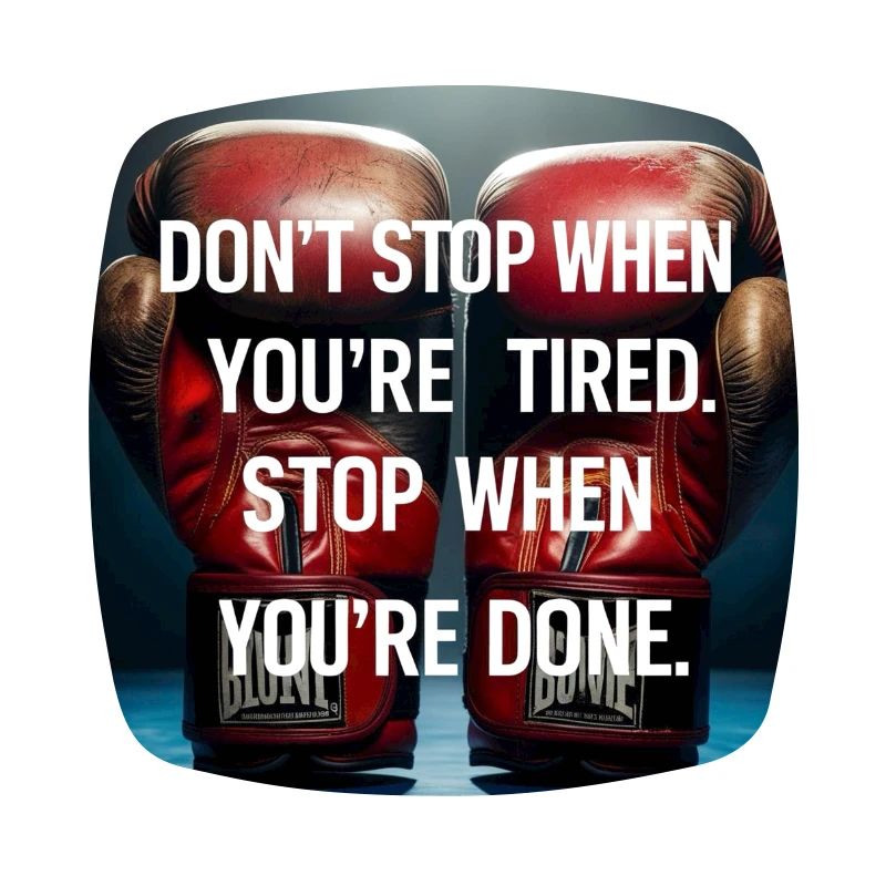 Citation de persévérance sur les gants de boxe